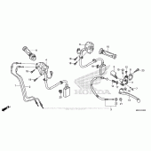 Схема вузла: Ручка керма & Пульт управління рульовой & Троси для Honda CBR500