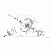 Схема узла: Передние колесо для Honda CRF125 CRF125FB