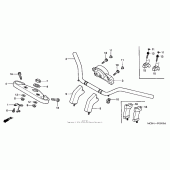 Схема вузла: Верхня траверса & Кліпон керма для Honda VTX1800