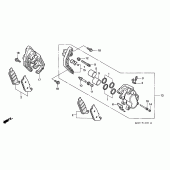 Схема вузла: Передній гальмівний супорт для Honda GL1500 F6C