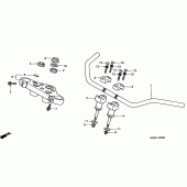 Схема вузла: Верхня траверса і Кліпон керма для Honda VT1100 Shadow Sabre