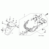 Схема узла: Стоп сигнал/заднее крыло для Honda FJS600 Silver Wing