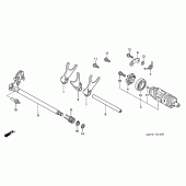 Схема вузла: Копірний вал і Вилки і Вал перемикання для Honda VTR1000 VTR SP-1