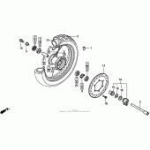 Схема вузла: Переднє колесо для Honda VT1100 Shadow ACE