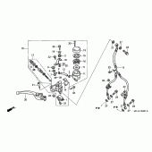 Схема узла: Передний тормозной цилиндр для Honda CBR900RR CBR954RR Fireblade