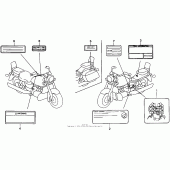 Схема вузла: Застережливі наклейки (1) для Honda GL1500 Valkyrie Tourer