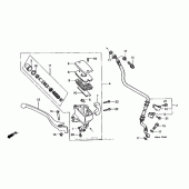 Схема узла: Передний тормозной цилиндр для Honda VT1100 Shadow Aero