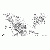 Схема узла: Перед. головка цилиндра для Honda VTX1800
