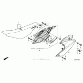 Схема вузла: Сидіння & Бічний обтічник для Honda CRF250 CRF250X