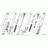 Схема узла: Вилка передней оси для Honda VTX1800