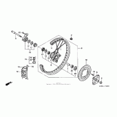 Схема вузла: Переднє колесо для Honda XR250