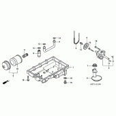 Схема вузла: Масляний насос & Піддон для Honda CBF500