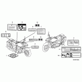 Схема вузла: Інформаційні наклейки для Honda VT750 Shadow Aero