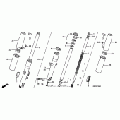 Схема вузла: Вилка передньої осі для Honda VTX1300