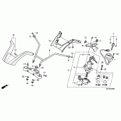 Схема вузла: Верхня траверса & Кліпон керма для Honda NSA700 DN-01