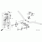Схема вузла: Верхня траверса & Кліпон керма для Honda XR125
