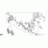 Схема узла: Передний тормозной суппорт (L.) для Honda CBR1100XX Blackbird