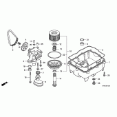 Схема узла: Oil filter/oil pan/oil pu mp для Honda VTR250 VTR