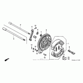 Схема узла: Задний тормозной барабан для Honda VT1100 Shadow Spirit