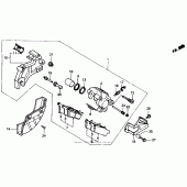 Схема вузла: Задній гальмівний супорт 90-91 для Honda XR250