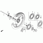 Схема вузла: Переднє колесо для Honda XR250