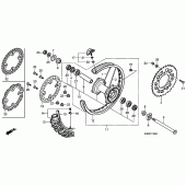 Схема узла: Заднее колесо для Honda CRF250 CRF250R