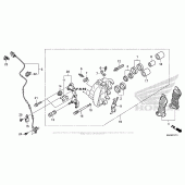 Схема узла: Передний тормозной суппорт (2) для Honda VT750 Shadow Aero