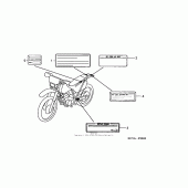 Схема вузла: Інформаційні наклейки для Honda XR400