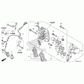 Схема вузла: Правий-передній гальмівний супорт для Honda VFR1200 Crosstourer