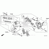 Схема узла: Левый-передний тормозной суппорт для Honda ST1300 Pan-European Police