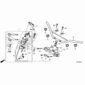 Схема вузла: Верхня траверса & Кліпон керма для Honda CRF250 CRF250L