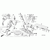 Схема вузла: Верхня траверса & Кліпон керма для Honda CBF1000