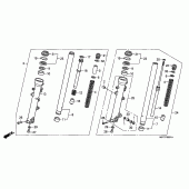 Схема вузла: Вилка передньої осі (XL1000VA) для Honda XL1000V Varadero
