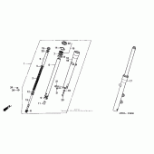 Схема вузла: Вилка передньої осі для Honda VT600 Shadow VLX