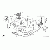 Схема вузла: Паливний бак (V / W) для Honda CBR1100XX Blackbird