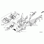 Схема вузла: Taillight + license light (2) для Honda VT1300 Sabre