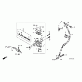 Схема узла: Передний тормозной цилиндр для Honda XL125 Varadero
