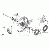 Схема вузла: Переднє колесо для Honda CRF450 CRF450X
