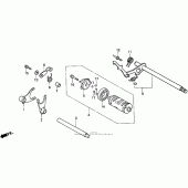 Схема вузла: Копірний вал & Вилки & Вал перемикання для Honda VT600 Shadow VLX Deluxe