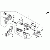 Схема вузла: Задній гальмівний супорт 91-92 для Honda XR600