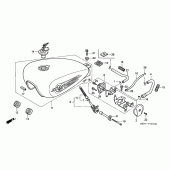 Схема узла: Топливный бак (2) для Honda VT600 Shadow VLX