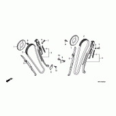 Схема вузла: Ланцюг ГРМ & Натяжник & Заспокоювач для Honda VT750 Shadow Spirit