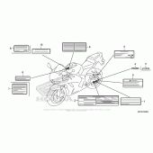 Схема вузла: Інформаційні наклейки для Honda CBR600 CBR600RR