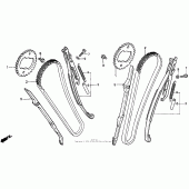 Схема узла: Цепь ГРМ и Натяжитель и Успокоитель для Honda PC800 Pacific Coast