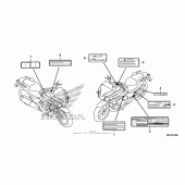 Схема вузла: Інформаційні наклейки для Honda CTX700