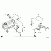 Схема вузла: Switch + Cable + Mirror для Honda CB1000 CB1000R