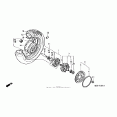 Схема вузла: Заднє колесо для Honda VT600 Shadow VLX