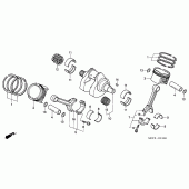 Схема вузла: Колінчастий вал і Поршень для Honda VTR1000 VTR SP-1
