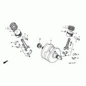 Схема узла: Коленчатый вал и Поршень для Honda XL600 Transalp