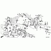 Схема узла: Верхняя траверса & Клипон руля для Honda ST1300 Pan-European